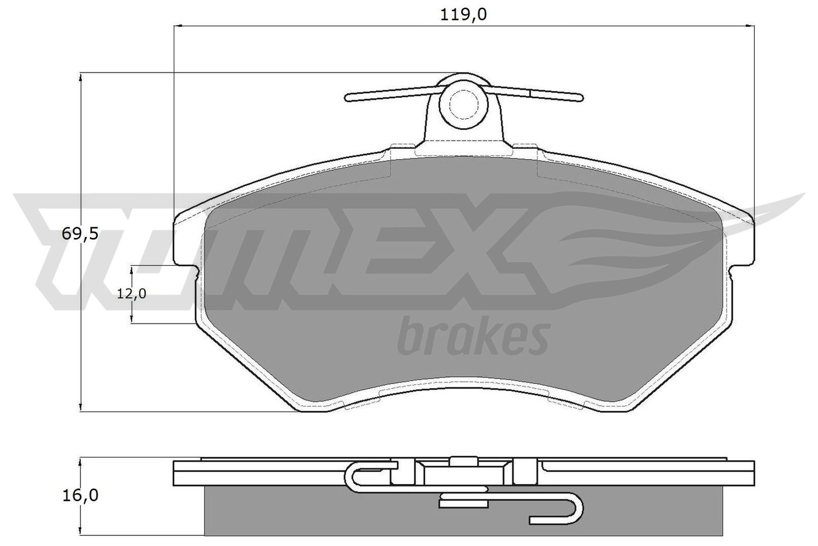 Obrázok Sada brzdových platničiek kotúčovej brzdy TOMEX Brakes  TX1063